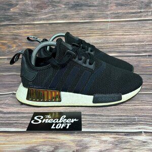 Adidas NMD‎ R1 Black Gold Metallic Women's Athletic Training Shoes Size 8